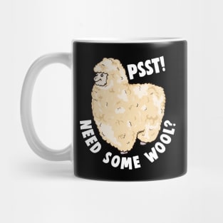 Cute Psst! Need Some Wool? Funny Alpaca Pun Animal Mug